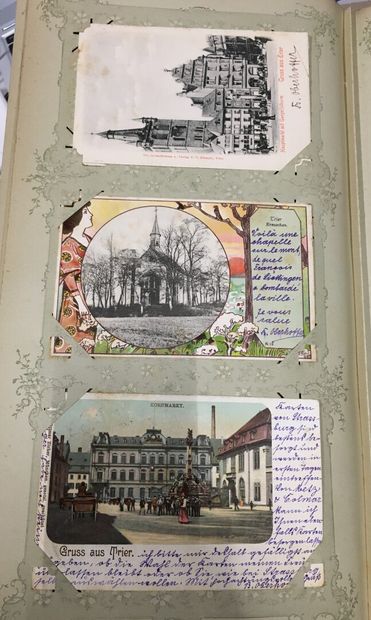 null Un album de cartes postales étrangères en majorité d'Allemagne et quelques cartes...