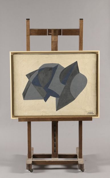 null STOEBEL Edgar (1909-2001) 

Composition abstraite sur fond crème

Huile sur...