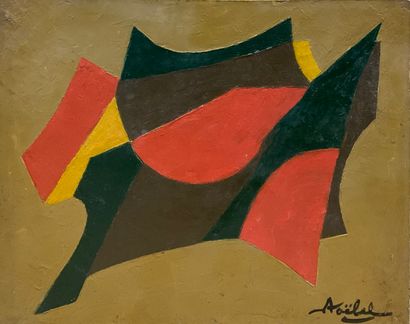 null STOEBEL Edgar (1909-2001) 

Compositions 

Deux huiles sur panneau formant pendant,...