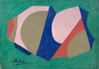 null STOEBEL Edgar (1909-2001) 

Composition sur fond vert

Huile sur panneau signée...