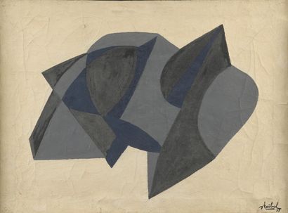 null STOEBEL Edgar (1909-2001) 

Composition abstraite sur fond crème

Huile sur...