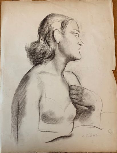 null Leonide FRECHKOP( Moscou 1897-1982 Bruxelles)

Etude de profil, au verso Portrait...