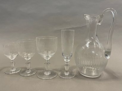 null BACCARAT

Wiskhy service including an ice bucket and six glasses,

Part of a...