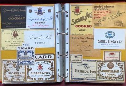 null 3 albums of about 2500/3000 labels of Cognac, Armagnac and white spirits