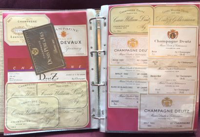 null 1 album d'environ 800 étiquettes de vin de Champagne des années 30 aux années...