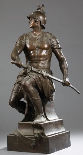 null Statue en bronze représentant "La Vaillance" ou "Allégorie de Laurent de Médicis"...