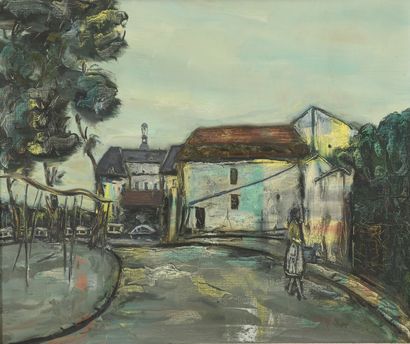  Schraga ZARFIN 
(Smilovitchi 1900 1975 Rosny-sous-Bois) 
Street scene 
Oil on canvas,...