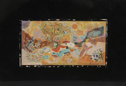 null Jan EKIERT				

(Kambornia 1907- 1993 Paris)

Paysage abstrait

Huile sur panneau,...
