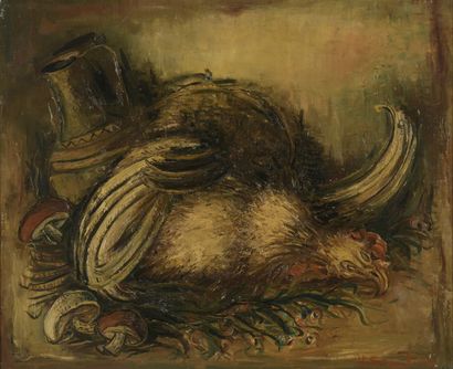  Marc STERLING 
(Prilouki 1895 1976 Paris) 
Still life with a chicken 
Oil on canvas,...