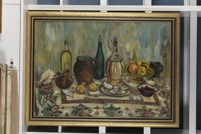 null Isaac ANTCHER

(Peresecina 1899 1992 Paris)

Still life with oysters

Oil on...
