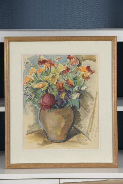  Serge FOTINSKY 
(Odessa 1887 1971 Paris) 
Bunch of flowers 
Watercolor on paper,...
