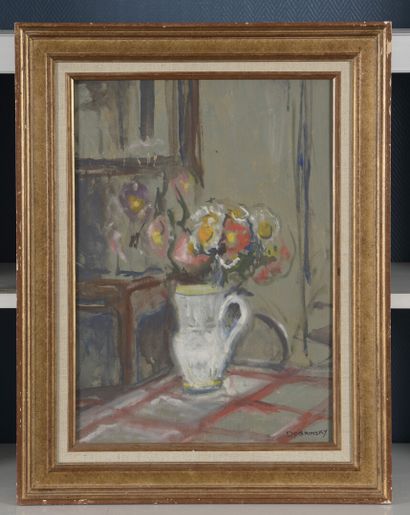 null Isaac DOBRINSKY

(Makarov 1891 1973 Paris)

Pitcher of flowers

Oil on cardboard,...