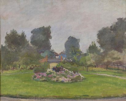 null Wladyslaw/Ladislas SLEWINSKI

(Bialynin 1856 1918 Paris)

Vue d'un parc fleuri

Huile...