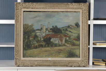 null Isaac ANTCHER 

(Peresecina 1899 1992 Paris)

Animated landscape

Oil on canvas,...