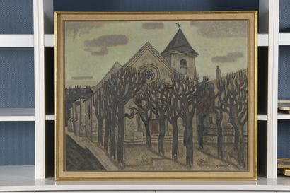 null Arthur KOLNIK

(Stanislawow 1890 1972 Paris)

Village church

Oil on cardboard,...