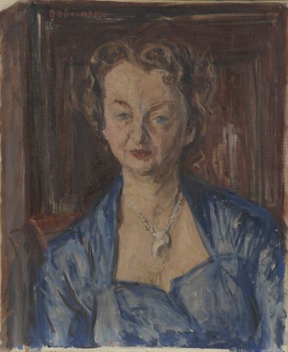  Isaac DOBRINSKY 
(Makarov 1891 1973 Paris) 
Portrait of a woman 
Oil on canvas,...