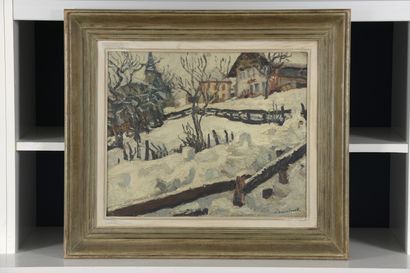null Alfred SWIEYKOWSKI

(Paris 1869 1953 Paris)

Village under the snow

Oil on...