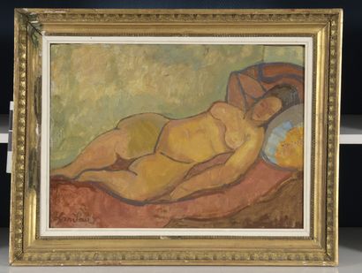 null Zygmunt LANDAU

(Lodz 1898 1962 Tel Aviv)

Nude on the sofa

Oil on panel, signed...