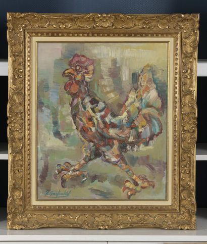 null David GARFINKIEL

(Radom 1902 -1970 Paris)

The rooster

Oil on canvas, signed...