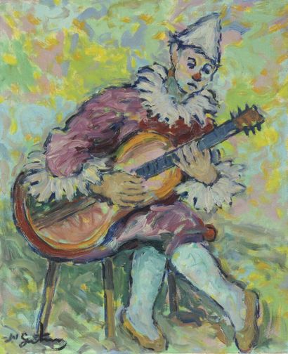 null Nathan GUTMAN

(Katowice 1927 1990 Paris)

Clown musician

Oil on canvas, signed...