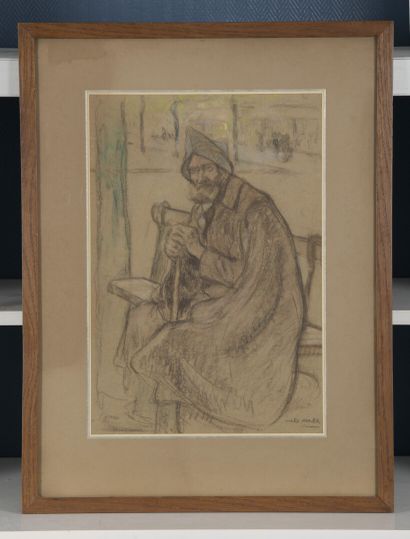 null Jules ADLER 

(Luxeuil 1865 1952 Nogent-surMarne)

Old man

Charcoal and pastel...