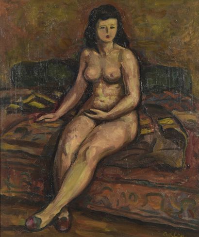 null Michel ADLEN

(Saki 1898 1980 Paris)

Nude sitting, 1947

Oil on canvas, signed...