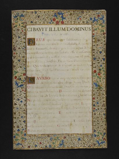 null [MANUSCRIT]. [ALTAR CARD]. 


Canon of the Mass.


In Latin, manuscript on parchment...
