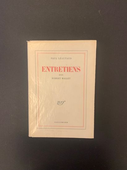null LEAUTAUD, Paul - Entretiens avec Robert Mallet. Paris, Gallimard, 1951. In-8,...
