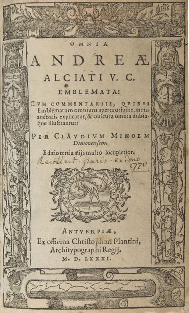 null ALCIAT, André - Omnia Andreae Alciati V. C. Emblemata : cum commentariis, quibus...