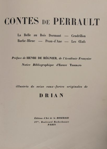 null PERRAULT, Charles - Contes de Perrault. Paris, Éd. d'Art de la Roseraie, 1922,...