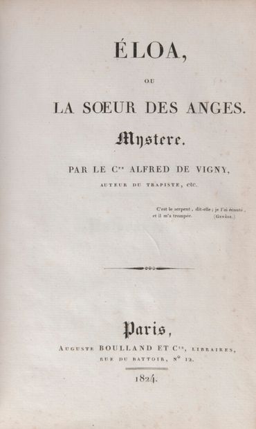null VIGNY, Alfred de - Eloa, or the sister of the angels. Mystère. P., Boulland...