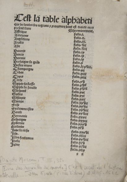 null GOTHIQUE] - (Livre des merveilles du monde. Paris, J. Kerver, c. 1522). In-4,...