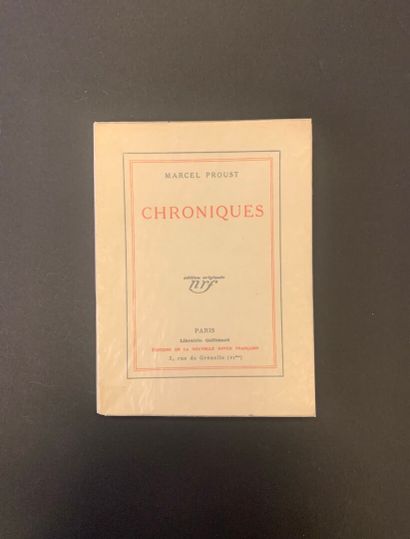 null PROUST, Marcel - Chroniques. Paris, Gallimard, 1927. In-8, br. 


 Edition originale...