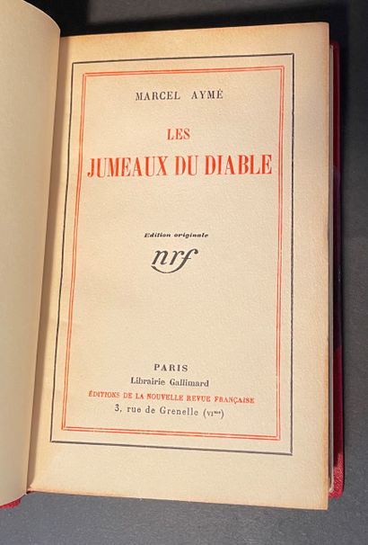 null AYME, Marcel - The Devil's Twins. Paris, Gallimard, 1928. In-12, vermilion half-chagrin...