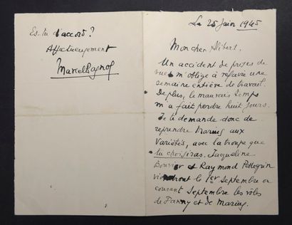 null PAGNOL Marcel [Aubagne, 1895 - Paris, 1974], écrivain et cinéaste français.


	Lettre...
