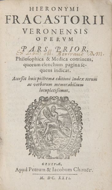 null FRACASTOR, Girolamo - Hieronymi Fracastorii Veronensis Operum pars prior (pars...