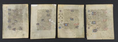 null MANUSCRIT] - BOOK OF HOURS - Four leaves from a book of hours (France, circa...