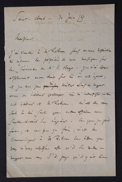 null GOUNOD Charles [Paris, 1818 - id., 1893], compositeur français.


	Lettre autographe...