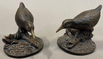 Couple de bécasses 

Epreuves en bronze patiné

H....