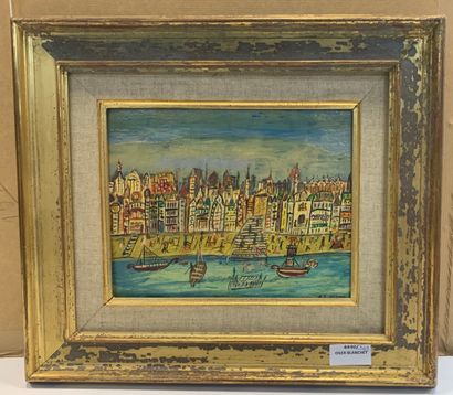 null A. E. PETER

Benares Mink

Oil on panel, signed lower right and dated 64

H....