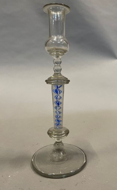  Candlestick in glass of Venice 
H 19 cm