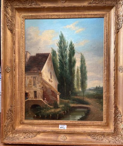 null French school around 1820, entourage of Jean-Victor Bertin

Cottage by the Water

Oil...