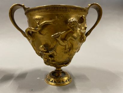 null Ferdinand Barbedienne (1810-1892)

A pair of gilt bronze cups with mythological...