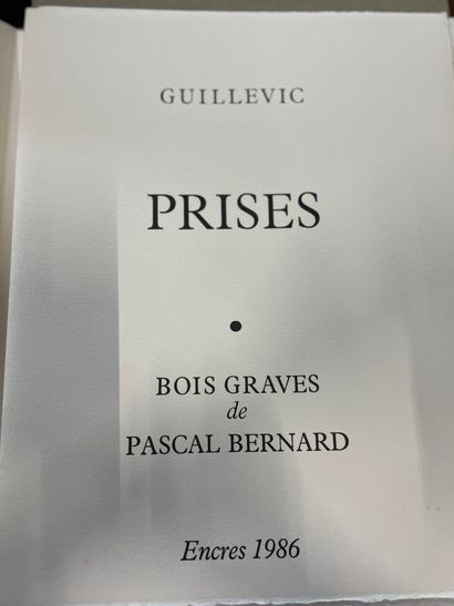 null 
GUILLEVIC

"Prises". 

8 Engraved woods by Pascal BERNARD

Inks, 1986

one...