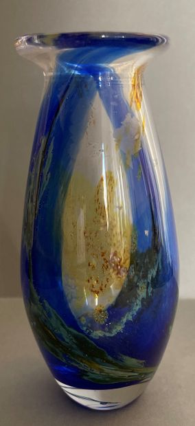  Attributed to Auguste DELAHERCHE (1857 - 1940) Miniature vase with flattened body...