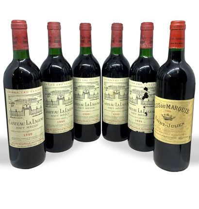  11 bouteilles : 
- 7 Château LA LAGUNE Grand Cru Classé Haut-Médoc, 5 de 1989, 4...