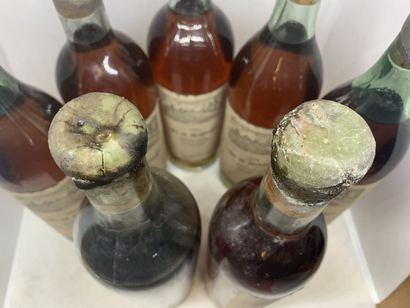  7 bouteilles de CRU DE PEYRAGUEY Sauternes 1959, René Larbre Négociant à Bordeaux,...
