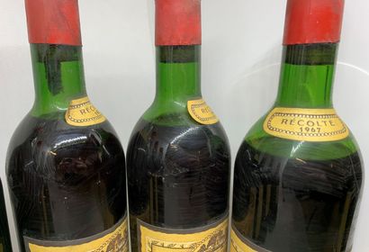  9 bouteilles de Château du GAZIN Canon-Fronsac 1967, 4 légèrement bas, 2 haute épaule,...