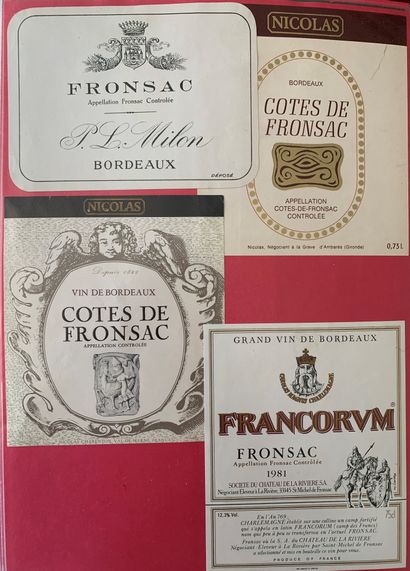 null 2 albums d'environ 400/600 étiquettes de vin de Bordeaux, Blayais, Fronsac,...