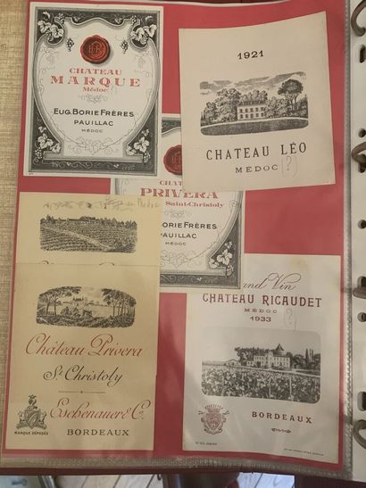 null 2 albums of about 400/600 labels of Bordeaux wine, Médoc, Grands Crus Classés...